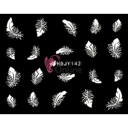 Stickere 3D pentru unghii cod HBJY142 - Pene Albe